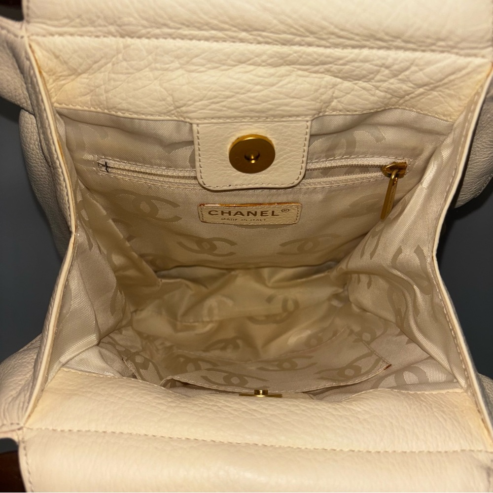 CHANEL Hand Bag Leather White Gold - Picture 4 of 13